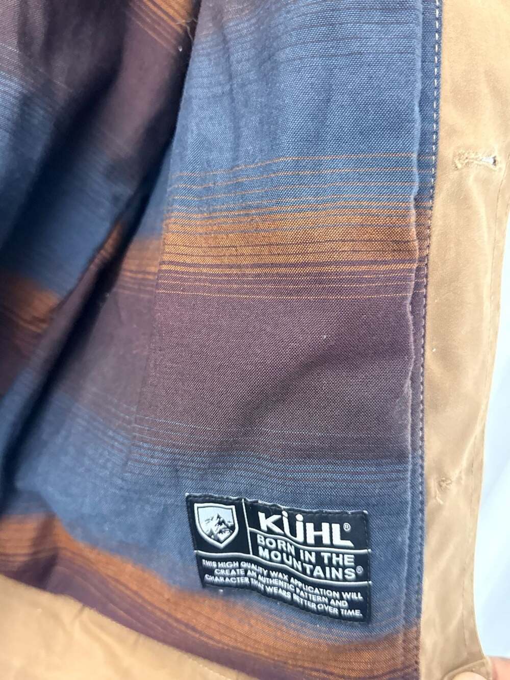 Kuhl Waxed Canvas Jacket Mens Medium Brown Lined Workwear Utility Coat - Picture 4 of 5